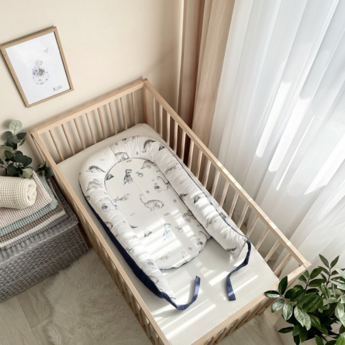 Protectie somn – Baby Nest vafe Dino albastru (6)